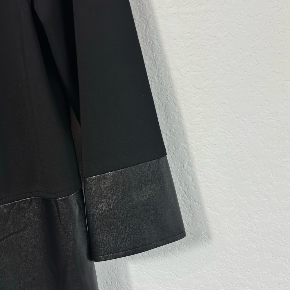 MING WANG BLACK BLAZER WOMEN LEATHER JACKET SIZE XS BRAND NEW WITH TAGS - Picture 3 of 4